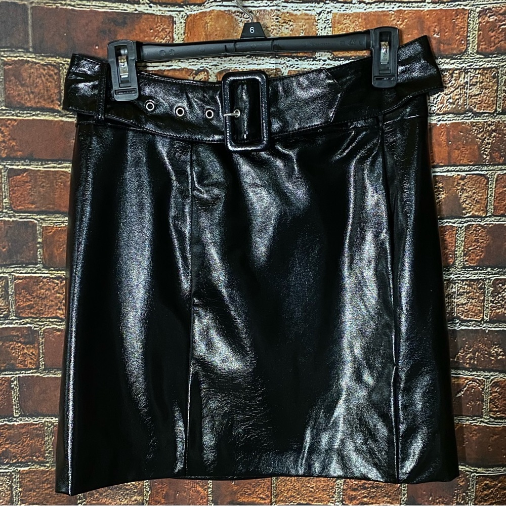 Nine West Polyurethane Mini Skirt Sz 6